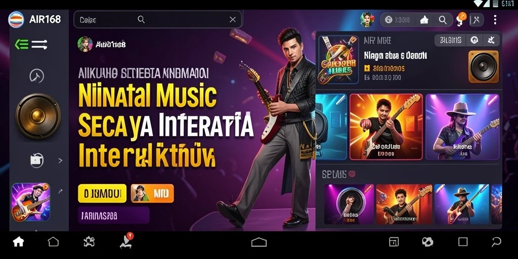 Tampilan gameplay interaktif AIR168 dengan musik yang memukau.