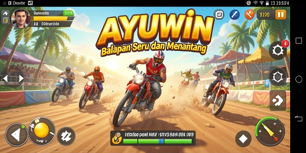 Gameplay balapan seru dalam AYUWIN