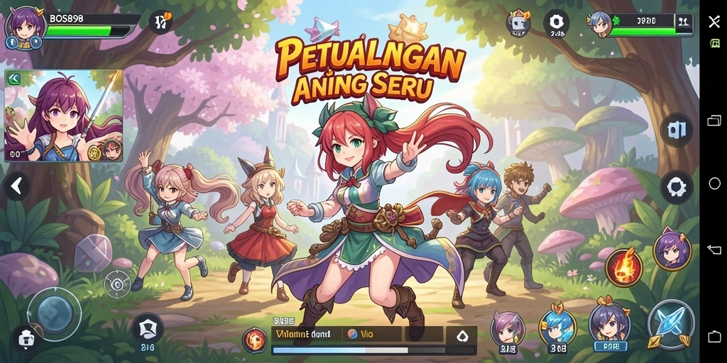 Screenshot utama BOS898 menampilkan gameplay yang menarik dan karakter anime yang menawan.