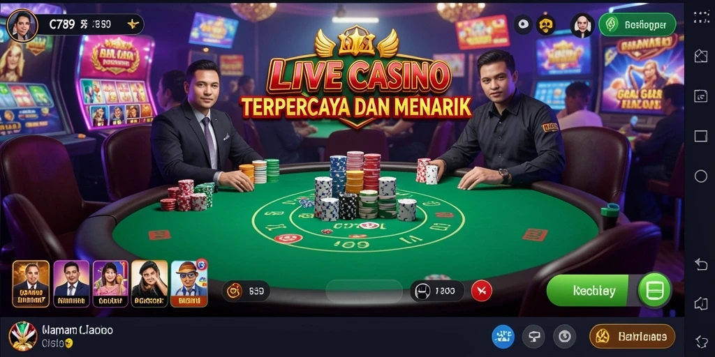 Gameplay Live Casino C789 dengan dealer langsung yang interaktif.