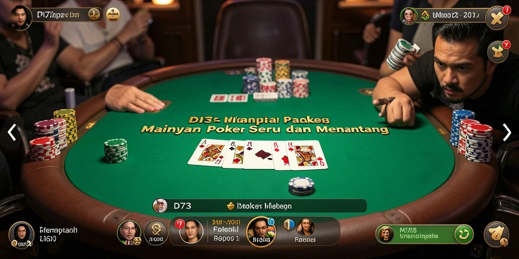 Gameplay D73 yang mendebarkan dalam permainan Poker.