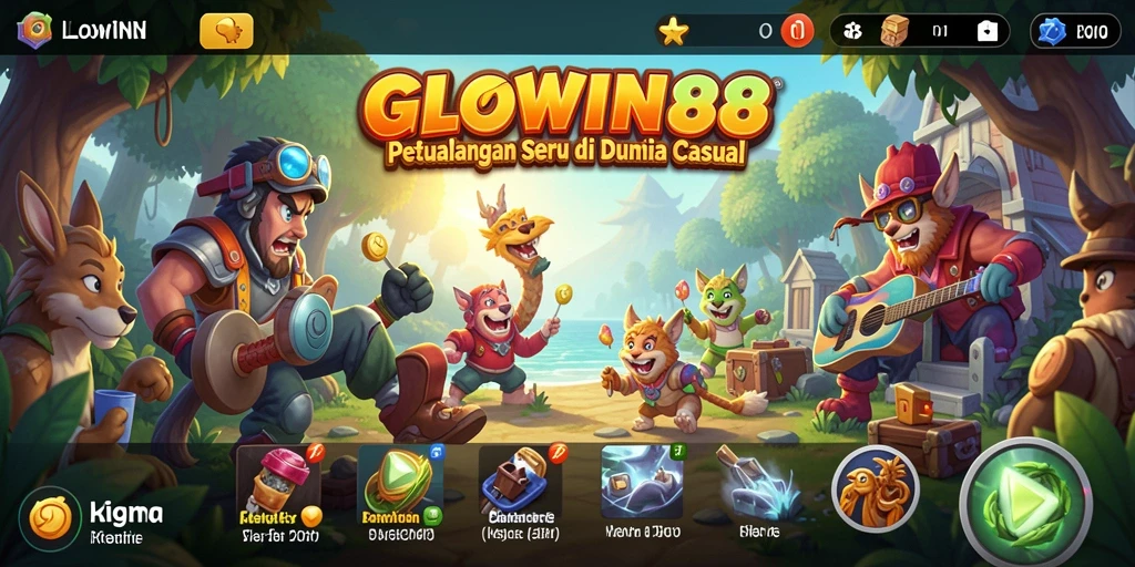 Tampilan gameplay GLOWIN88 yang menarik dan penuh warna.