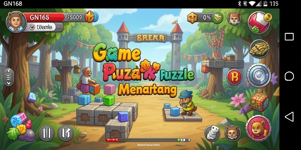 Gameplay GN168 menampilkan tantangan Puzzle yang seru dan menarik.