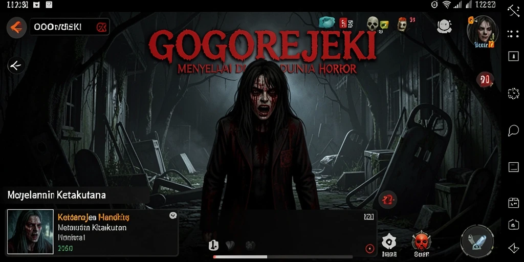 Tangkapan layar gameplay menampilkan suasana kengerian di GOGOREJEKI.