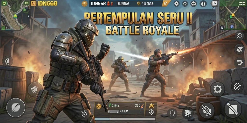 Gameplay seru di IDN668 dengan pertempuran intens Battle Royale.