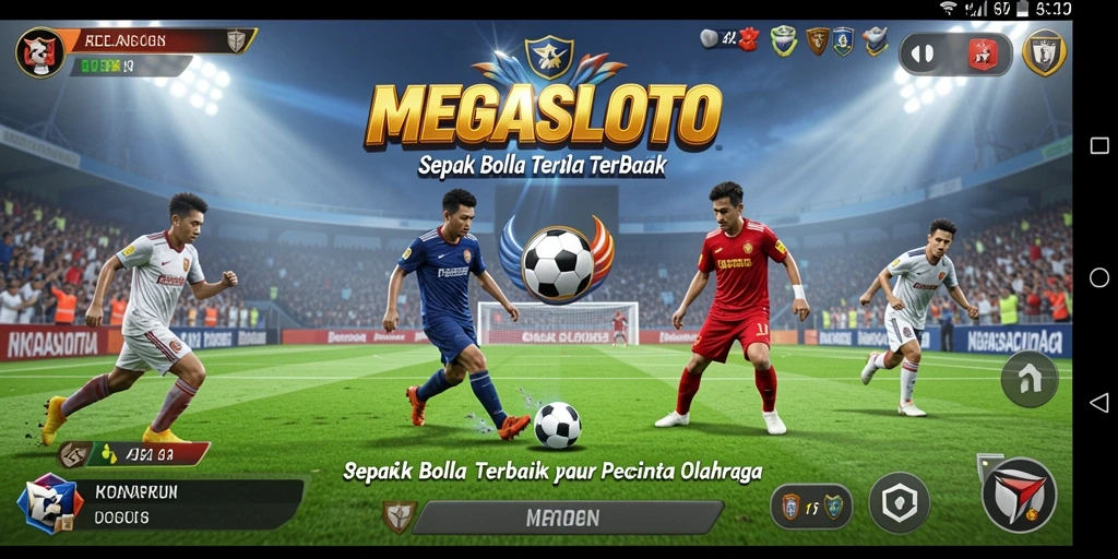 Tampilan menarik gameplay MEGASLOTO dalam aksi sepak bola.