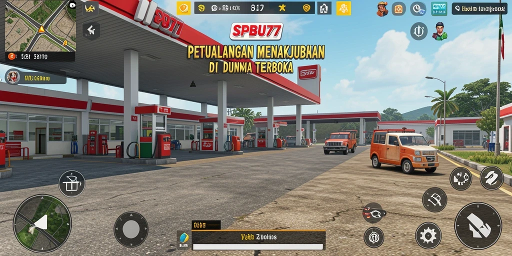 Gameplay seru SPBU77 dengan eksplorasi dunia yang luas.