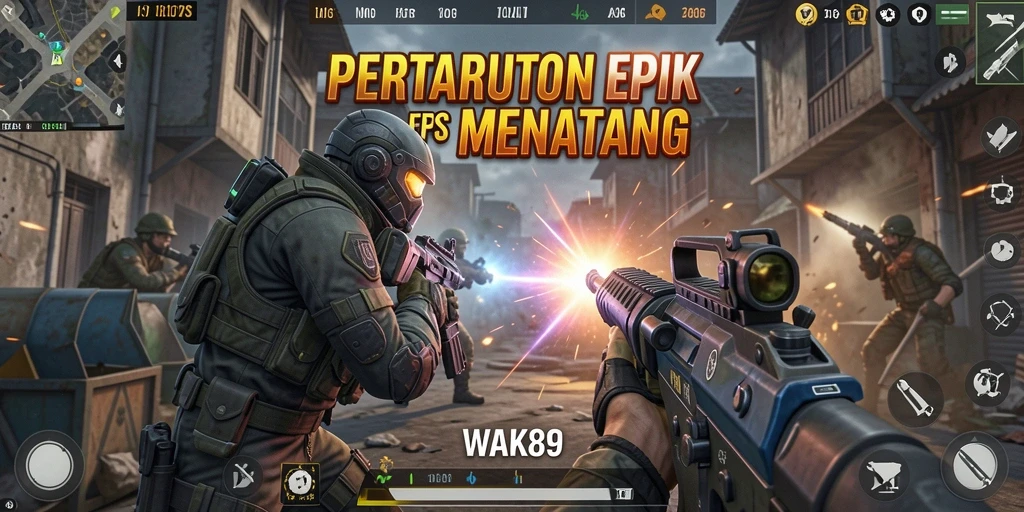 Tampilan gameplay seru dan mendebarkan dari WAK89 dalam aksi FPS.